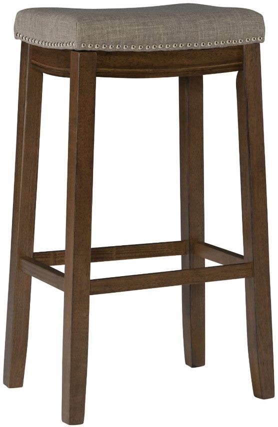 Linon Claridge Brown/Gray Bar Stool-0