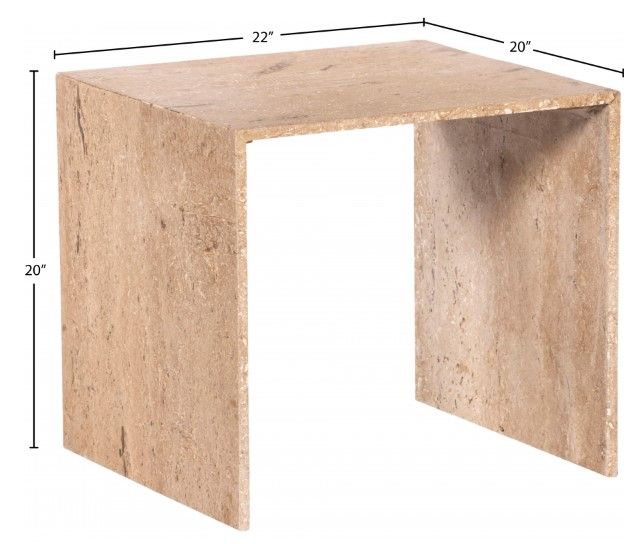 Meridian Furniture Canova Travertine End Table-2