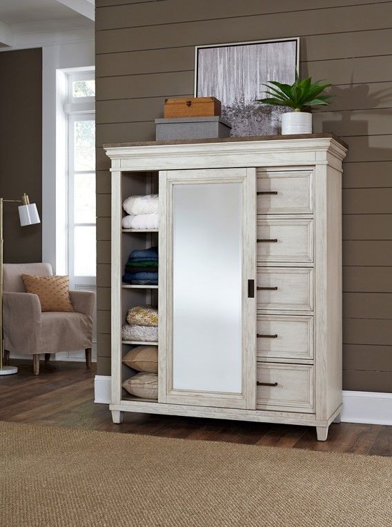 aspenhome® Caraway Aged Ivory Sliding Door Chest-1