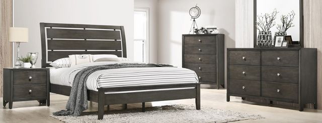 American Wholesale Furniture Grant Sherwin Williams Graphite Queen Panel Bed-1
