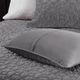 Olliix by Madison Park Harper 3 Piece Grey Full/Queen Faux Velvet Reversible Coverlet Set-4