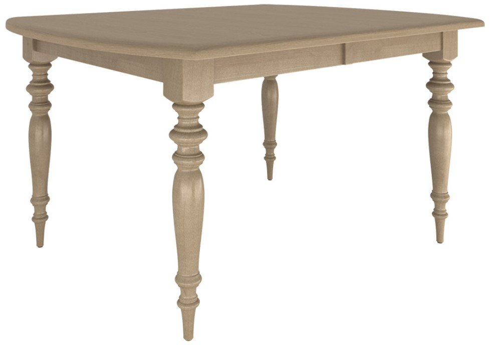 Country View Woodworking Customizable Farmington 42" Elm Top Dining Table with 4-Leaves and Brown Maple Legs