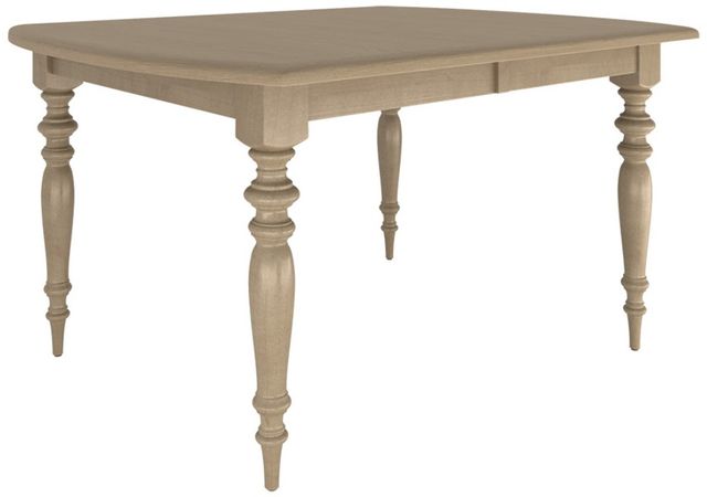 Country View Woodworking Customizable Farmington 42" Elm Top Dining Table with 4-Leaves and Brown Maple Legs-0