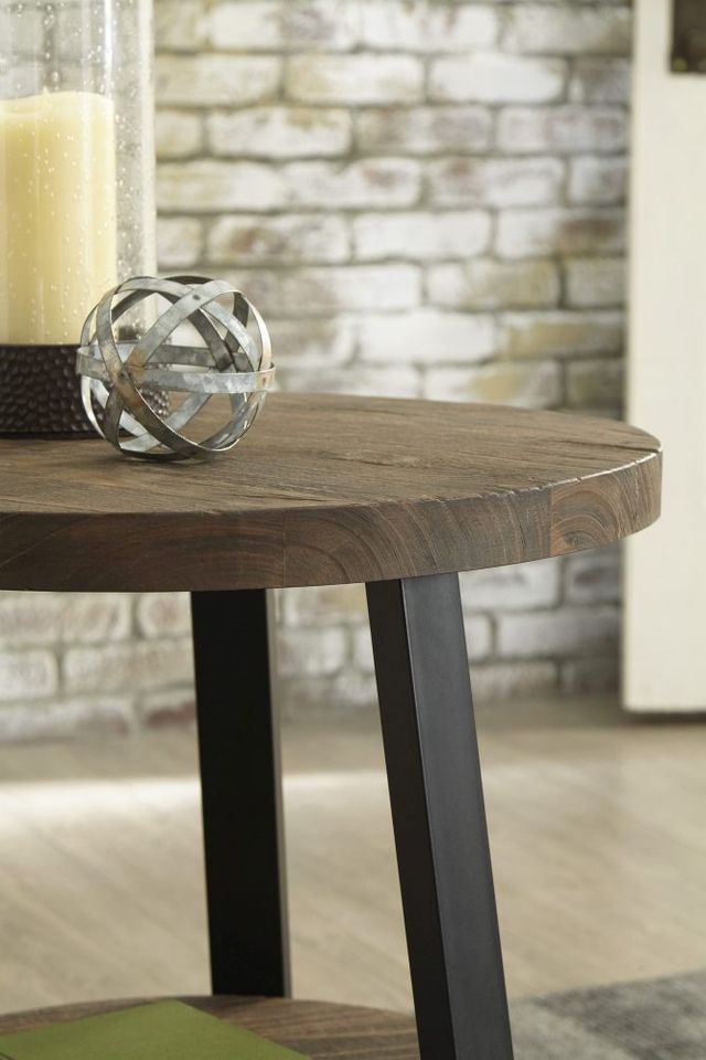 Signature Design by Ashley® Chanzen Brown End Table with Black Metal Legs-2