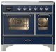Ilve® Majestic III 40" Midnight Blue Pro Style Induction Range with Triple Glass Door and Chrome Trim-0