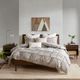 Olliix by INK+IVY 3 Piece Grey King/California King Masie Elastic Embroidered Cotton Comforter Set-2