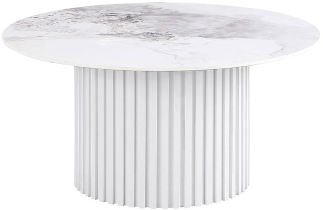 Coaster® Rowena White Faux Coffee Table-0