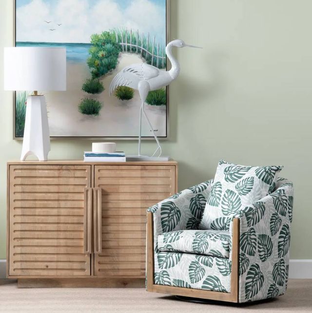 Crestview Collection Palmetto Green/White Accent Chair-1
