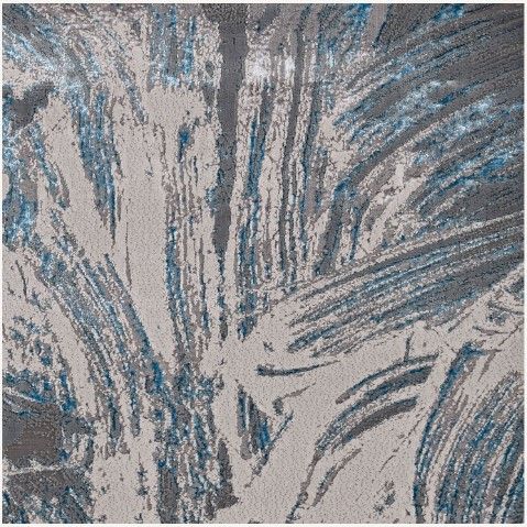 KAS Rugs Luna Blue/Silver Strokes 5'x8' Area Rug-2