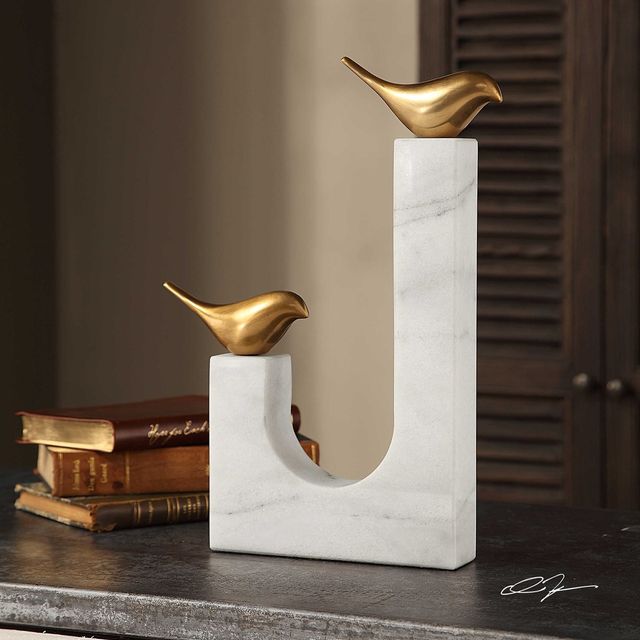 Uttermost® Songbirds Brass/White Sculpture-1