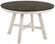 New Classic® Home Furnishings Maisie Brown Round Dining Table with White Base-0