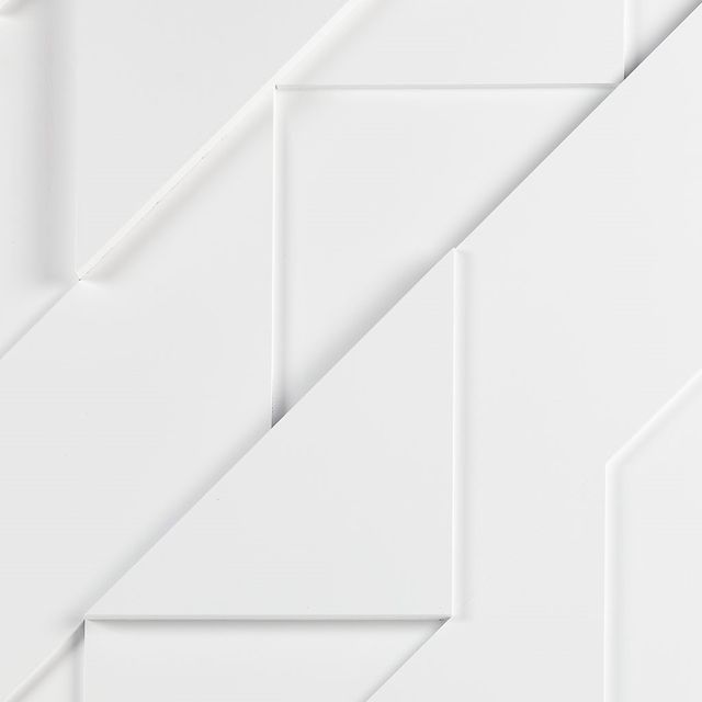 Olliix by Madison Park Geo Angles 2 Pieces White Carved Wall Panel Set-2