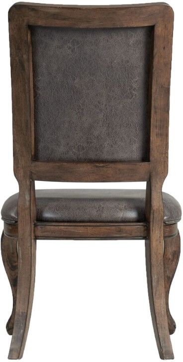 Elements International Gramercy 7-Piece Chocolate/Weathered Brown Leather Dining Set-4