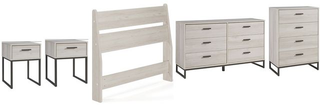 Signature Design by Ashley® Socalle 5-Piece Natural Twin Youth Panel Headboard Bedroom Set-0