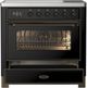 Ilve® Majestic III 36" Glossy Black Pro Style Induction Range with Triple Glass Door and Burnished Trim-3