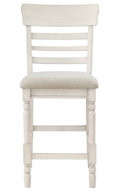 Homelegance® Alburgh Antique White/Light Gray Counter Height Chair-2