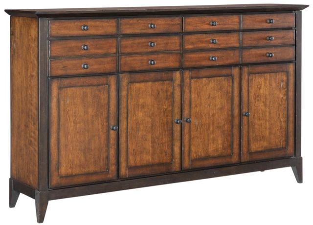 Legacy Classic Fenmore Dark Mocha/Distressed Cherry Credenza-0