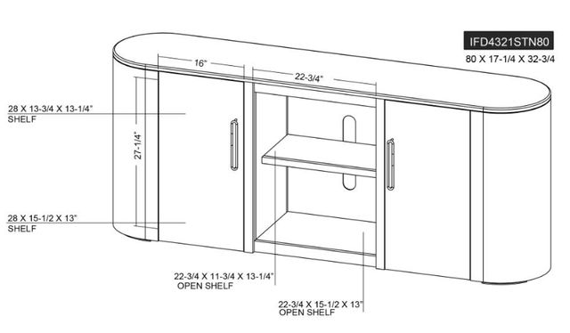 International Furniture Direct Balam Stained Dark TV Stand-3