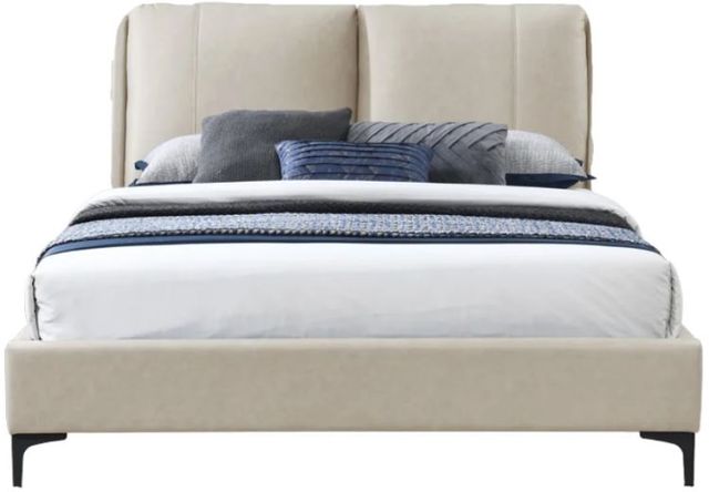 Bernards Bryant Tan Upholstered King Panel Bed-1