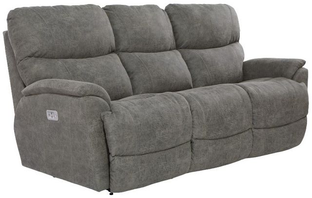La-Z-Boy® Trouper Charcoal Power Reclining Sofa with Headrest