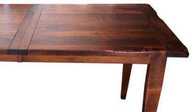 Members Amish Customizable Heritage Woodcrafters Estate 42" x 60" Extendable Dining Table with 2-Leaves-1