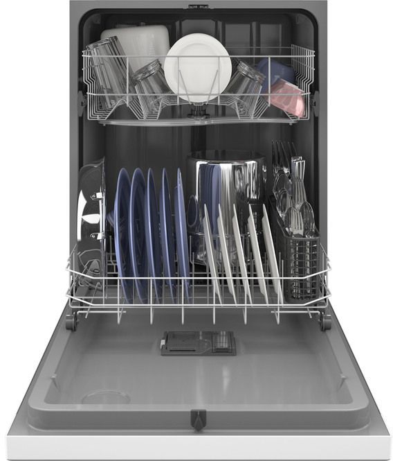 GE® 24" White Built-In Dishwasher-3
