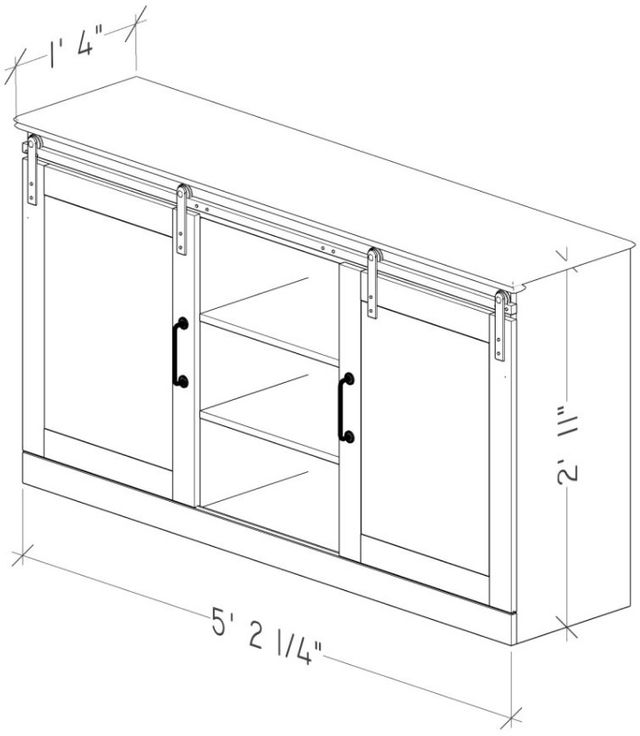 Perdue Woodworks Big Chester Rockport White Saratoga Pine Top 2-Door TV Media Console-2