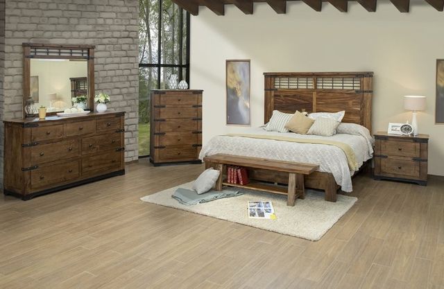 International Furniture Direct Parota Brown Nightstand-2
