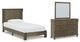 Signature Design by Ashley® Shamryn 3-Piece Grayish Brown Twin Panel Bed Set-0