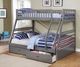 IFDC Gray Youth Single/Double Bunk Storage Bed-1