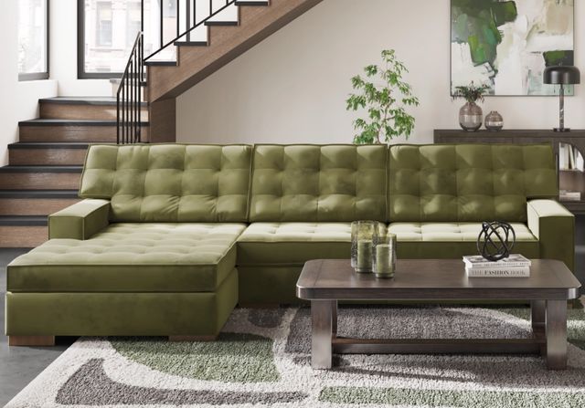Signature Design by Ashley® Caspian-Town 2-Piece Olive Left-Arm Facing Sectional and Chaise-3