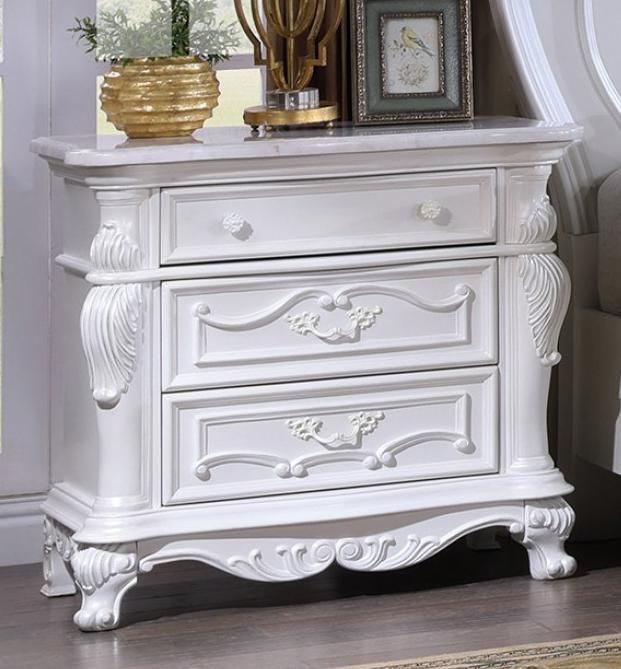 Furniture of America® Ventresca 4-Piece White Queen Bedroom Set-2