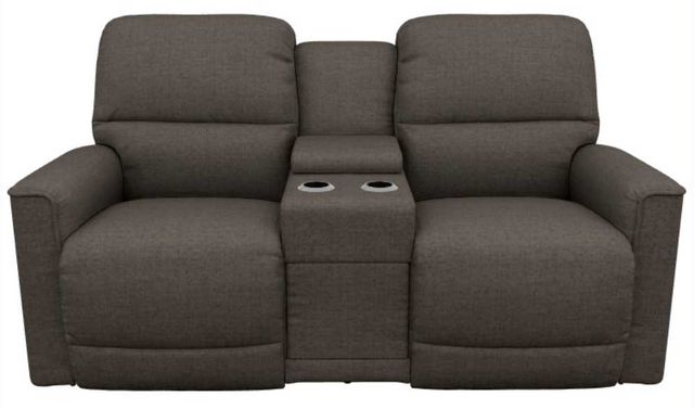 La-Z-Boy® Cade Smoke Manual Reclining Loveseat with Console-1