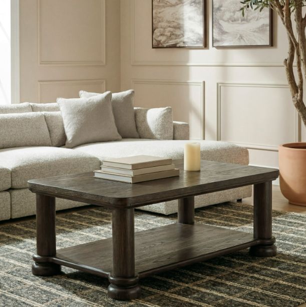 Signature Design by Ashley® Bannette Dark Brown Rectangular Cocktail Table-1