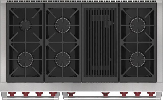 Wolf® 48" Stainless Steel Pro Style Dual Fuel Range and Infrared Charbroiler-1
