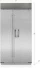 Sub-Zero® Classic 42" 24 Cu. Ft. Stainless Steel Smart Side-by-Side Refrigerator with Ice Maker and Water Dispenser-1