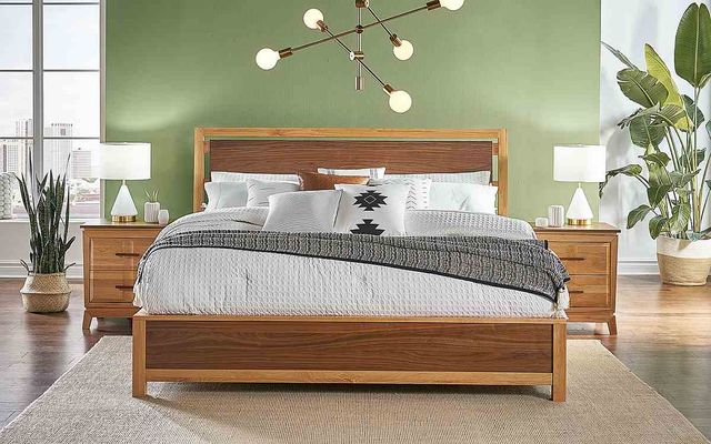 A-America® Modway Natural Alder/Warm Walnut Queen Panel Bed-0