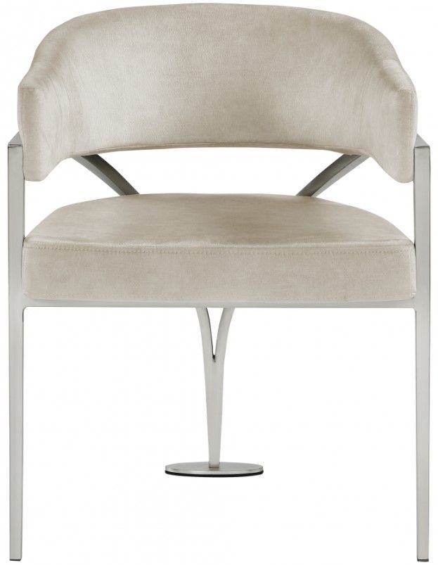 Meridian Furniture Madelyn Stone/Chrome Velvet Dining Chair-1