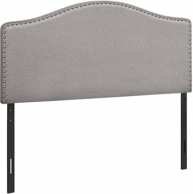 Monarch Specialties Inc. Grey Linen Full Headboard-2