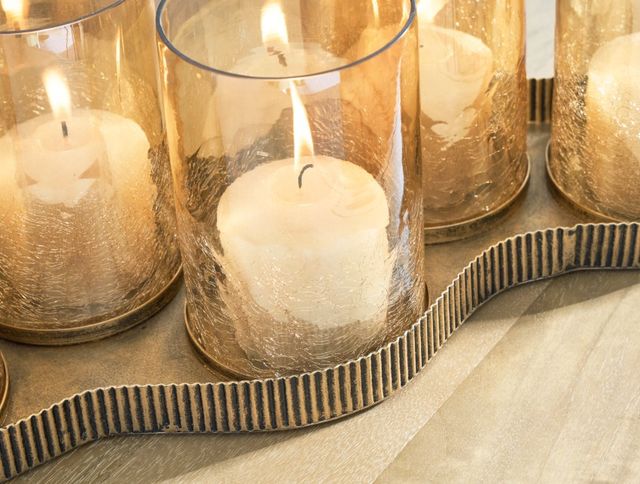 Signature Design by Ashley® Evereton Antique Gold Candle Holder-2