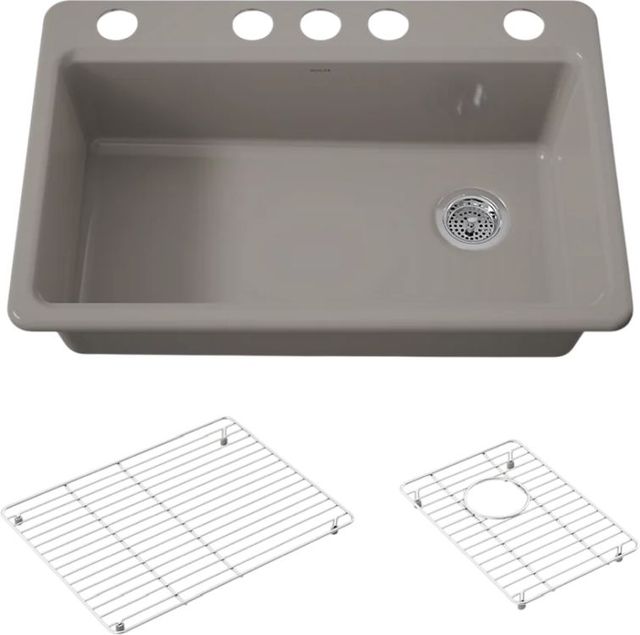 KOHLER® Riverby® Truffle 33" Undermount Single-Bowl Kitchen Sink-0