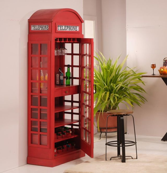 Jaipur Furniture Giles Red Bar Storage Cabinet-2