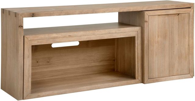 aspenhome® Lyndon Light Cashmere 75" Console with Fireplace-2