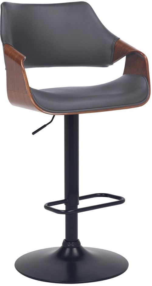 Armen Living Aspen Black/Brown/Gray Adjustable Swivel Bar Stool-0