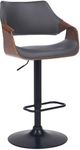 Armen Living Aspen Black/Brown/Gray Adjustable Swivel Bar Stool-0