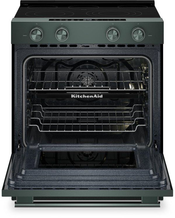 KitchenAid® 30" Juniper Glass Top Slide-In Electric Range-1