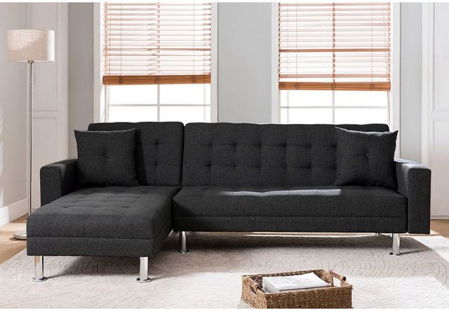 Milton Greens Stars 2-Piece Black Reversible Sectional Sofa Bed-2