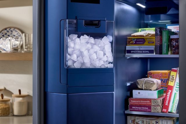Maytag® 36" 28.7 Cu. Ft. Fingerprint Resistant Stainless Steel Side by Side Refrigerator with Arctic Blue Interior-10
