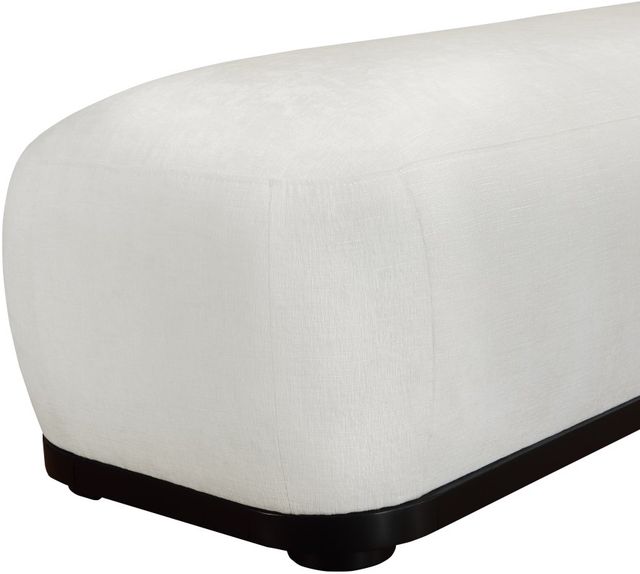 Meridian Furniture Calum Cream/Black Chenille Fabric Bench-3