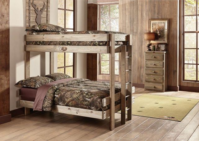 Simply Bunk Beds Mossy Oak 2 Piece Twin/Full Panel Bunk Bed Set-0